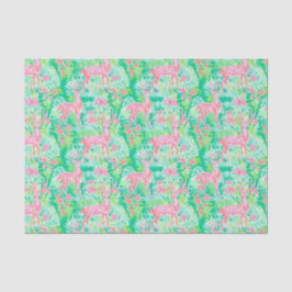 Papel De Seda Palm Beach Christmas Watercolor Reindeer