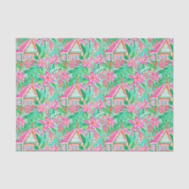 Papel De Seda Palm Beach Natal Watercolor Gingerbird House