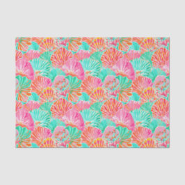 Papel De Seda Palm Beach Tropical Island Ocean Seashells