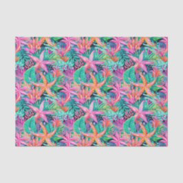 Papel De Seda Palm Beach Tropical Underwater Starfish