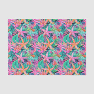 Papel De Seda Palm Beach Tropical Underwater Starfish