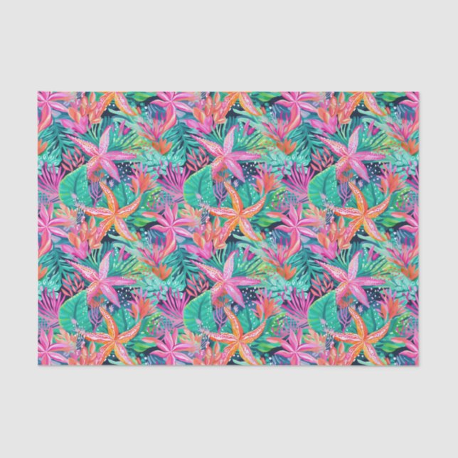 Papel De Seda Palm Beach Tropical Underwater Starfish (Frente )
