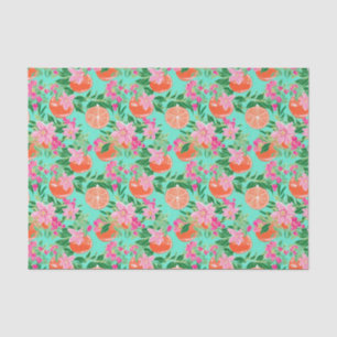 Papel De Seda Palm Beach Watercolor Orange Ornaing