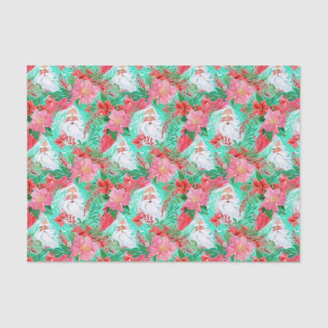 Papel De Seda Palm Beach Watercolor Papais noeis (Frente )