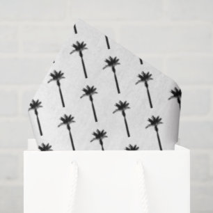 Papel De Seda Palm Tree Silhouette Coastal Viagem Chic Diversão