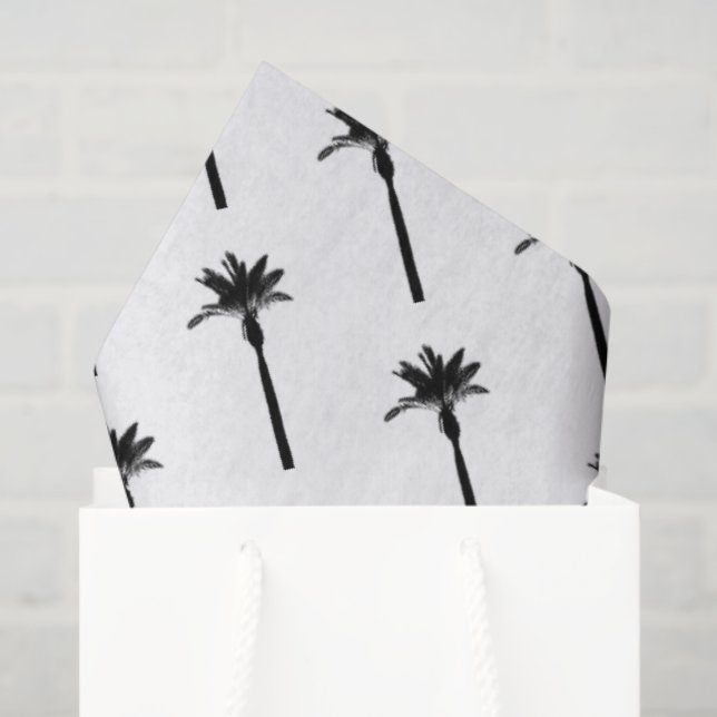 Papel De Seda Palm Tree Silhouette Coastert Tropical (Sacola de presentes)