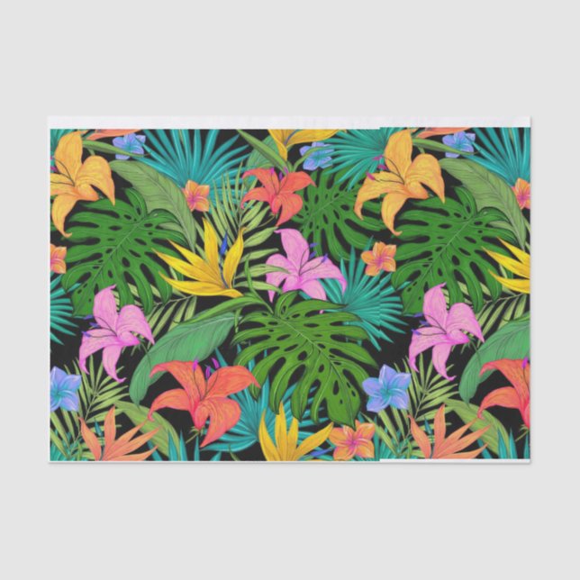 Papel De Seda Palma Tropical Havaiana deixa floral (Frente )