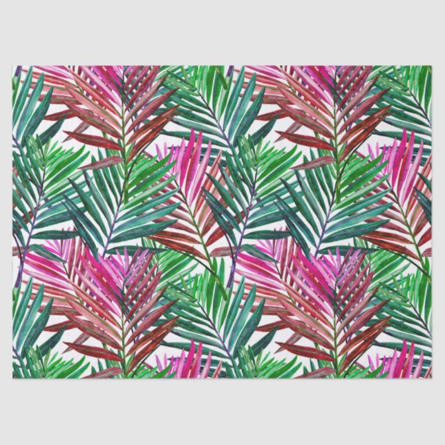 Papel De Seda Palmas de Verão de praia tropical (Frente )