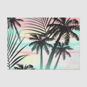 Papel De Seda Palmas pretas ao pôr do sol