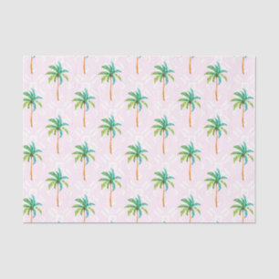 Papel De Seda Palmeiras cor-de-rosa (Série Design 73 Rosa)