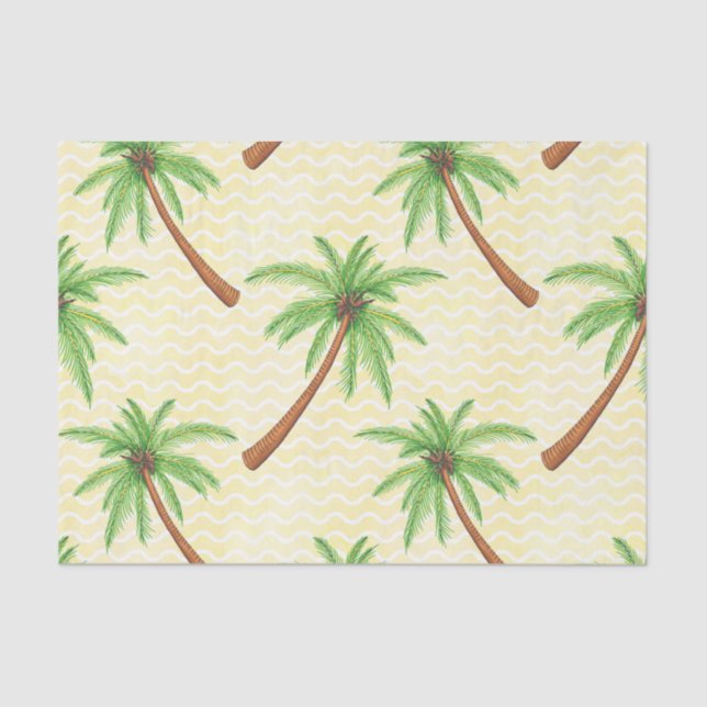 Papel De Seda Palmeiras Impressão Havaiana (Frente )
