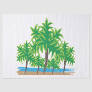 Papel De Seda Palmeiras Praia da Ilha Tropical