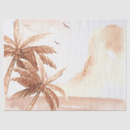 Papel De Seda Palmeiras Tropicais Rústicas