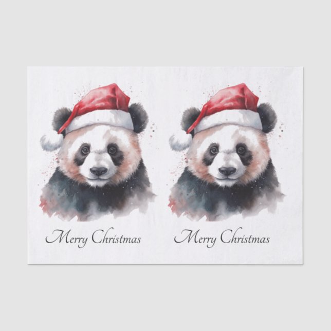 Papel De Seda Panda de Natal, personalizável (Frente )
