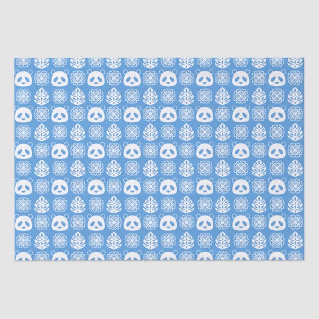 Papel De Seda Panda Jungle Impressions on Blue (Frente )