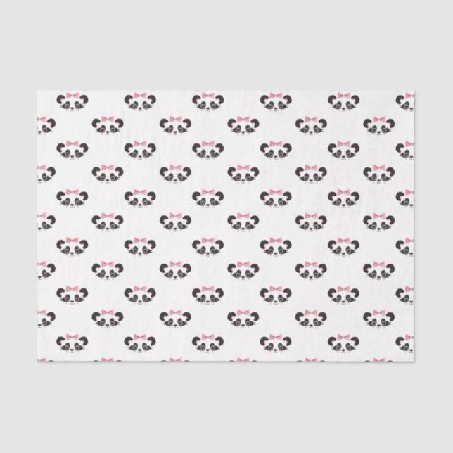 Papel De Seda Panda Rosa Rosa Rosa Rosa Panda Com Face Patterada (Frente )