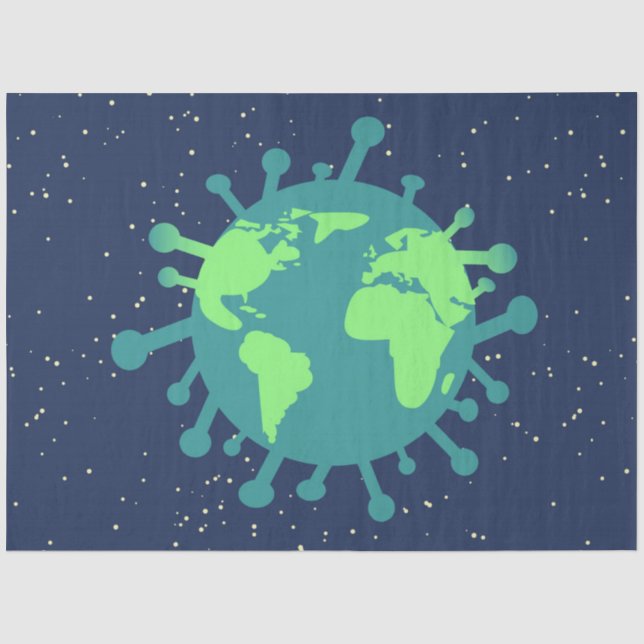 Papel De Seda Pandemia Global (Partícula Vírus) (Infecção Viral) (Frente )