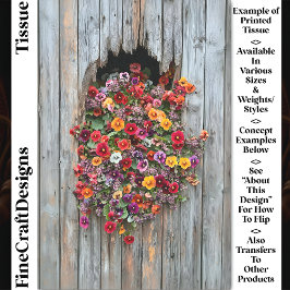 Papel De Seda Pansias Negrito Cheias e Flores Selvagens CL6 Desl