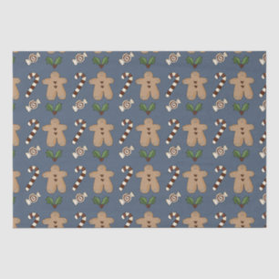 Papel De Seda Pão-de-bico-branco e canas-doces Natal