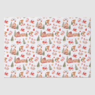Papel De Seda Pão de Mel de Natal Vermelho