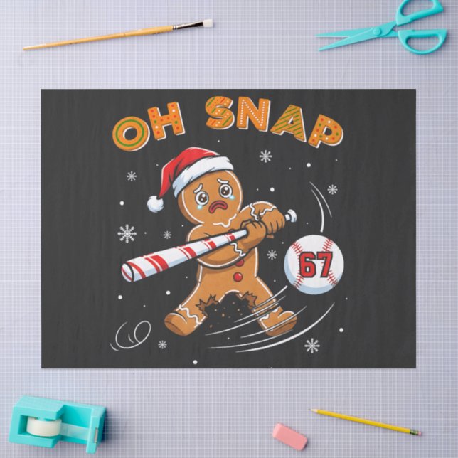 Papel De Seda Pão de Mel Oh Snap 67 Beisebol (Arte )