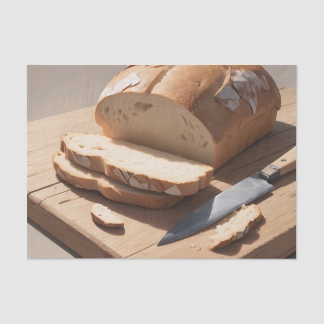 Papel De Seda Pão e fatias de madeira em Conselho (Frente )