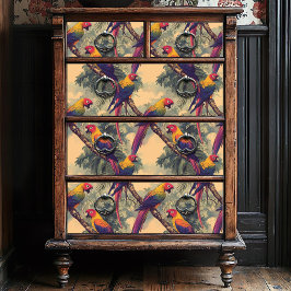 Papel De Seda Papagaio-da-selva vermelho-vivo e amarelo