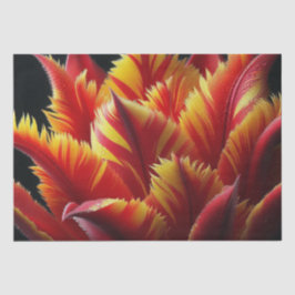 Papel De Seda Papagaio Tulip Floral Vermelho e Amarelo