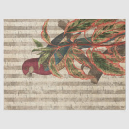 Papel De Seda Papagaio Vermelho na Sequência de Tan Stripes