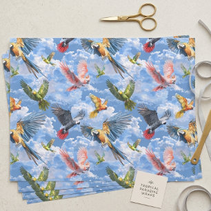 Papel De Seda Papagaios Arara Cinzento Africano Periquito Aquare