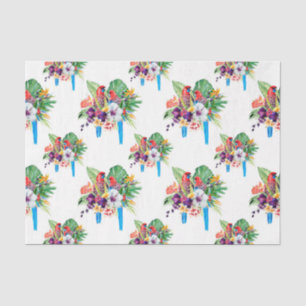 Papel De Seda Papagaios Azuis e Alvos