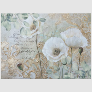 Papel De Seda Papagaios Brancos Clássicos e Eucalyptus