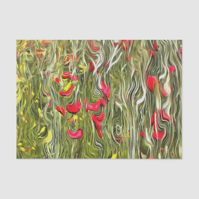 Papel De Seda Papagaios Envenenados Arte Abstrato surrealista (Frente )