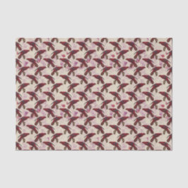 Papel De Seda Papagaios Vermelhos