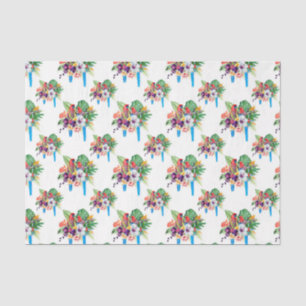 Papel De Seda Papagaios Vermelhos com Folhas 2
