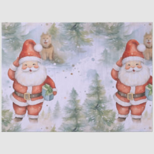 Papel De Seda Papai Noel Árvores de Natal Cachorros de Natal