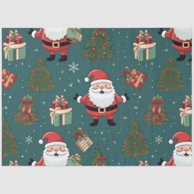 Papel De Seda Papai Noel Árvores de Natal dão Natal (Frente )
