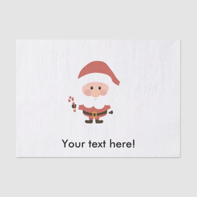 Papel De Seda Papai Noel com desenho animado de cana (Frente )