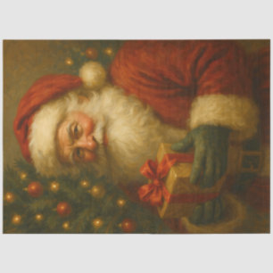 Papel De Seda Papai Noel com Presente de Natal em Decoupage