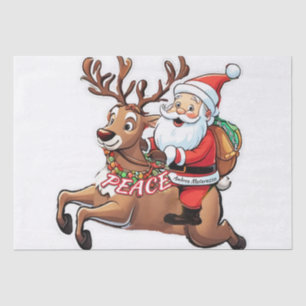 Papel De Seda Papai Noel com presentes de paz