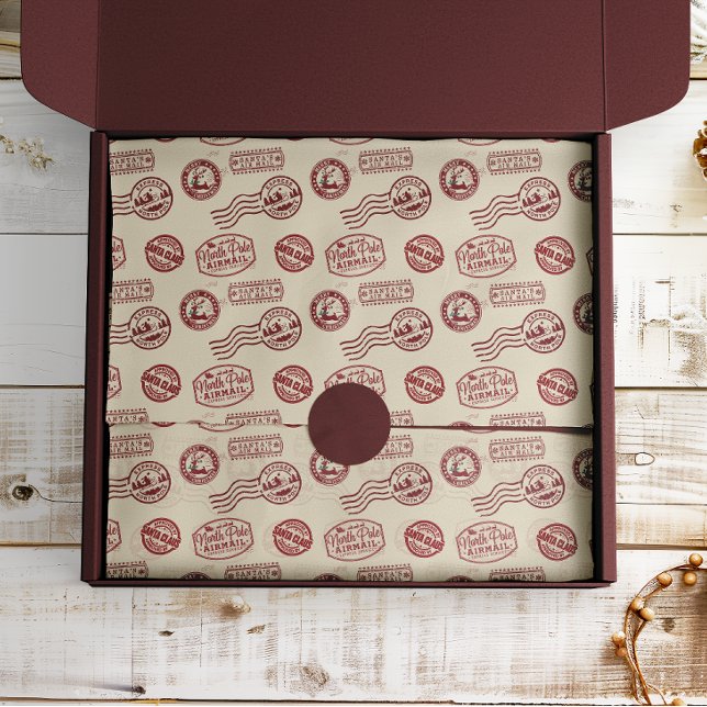 Papel De Seda Papai Noel Correio Aéreo Feriado (Criador carregado)