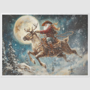 Papel De Seda Papai noel de cowboy