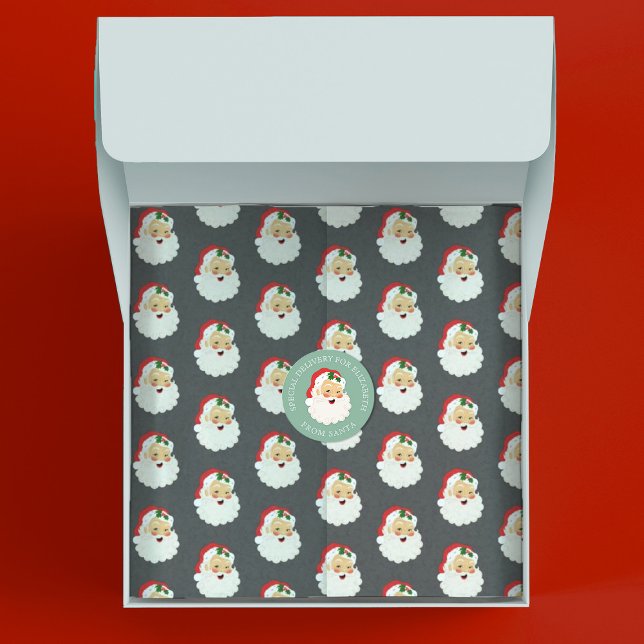 Papel De Seda Papai Noel de Natal (Cute vintage Santa Claus tissue paper is great for wrapping your Christmas holiday gifts.)