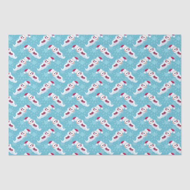 Papel De Seda Papai Noel de Natal com flocos de neve (Frente )