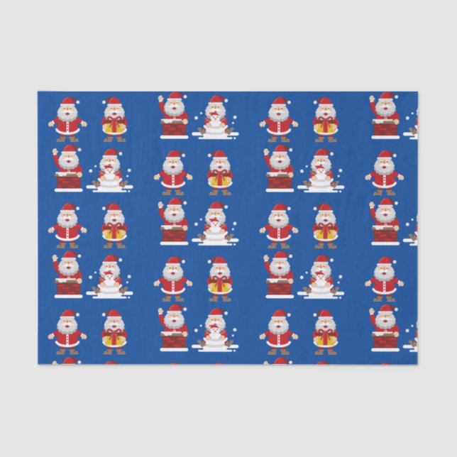 Papel De Seda Papai Noel de Natal com presentes (Frente )