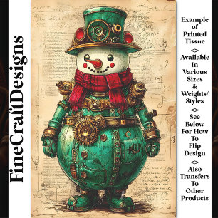 Papel De Seda Papai Noel de Natal Estilo Steampunk BK9 Decoupage