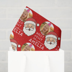 Papel De Seda Papai Noel de Natal Personalizado Foto Fofo