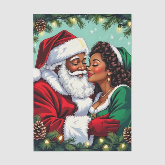Papel De Seda Papai Noel e Mamãe Noel Doce Natal  (Frente )