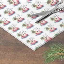 Papel De Seda Papai Noel engraçado Natal na praia tropical