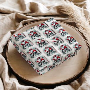 Papel De Seda Papai Noel Goleiro de Hóquei Natal
